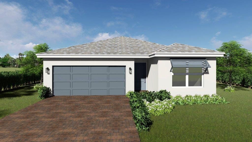 Front exterior of a new home in Vineyards, Davie, FL, highlighting curb appeal (Image 1). Front exterior of a new home in Vineyards, Davie, FL, highlighting curb appeal (Image 1).