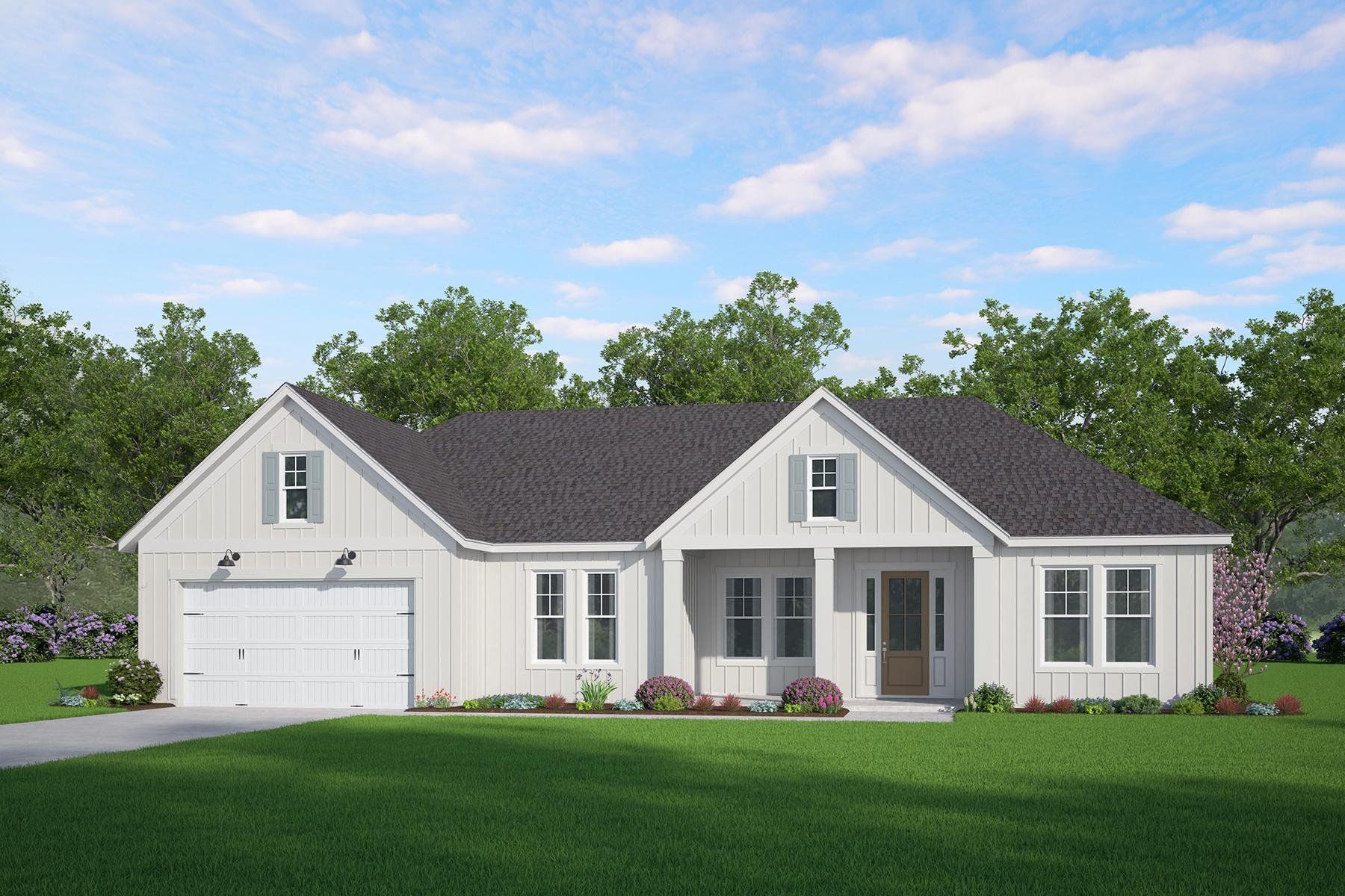 Front exterior of a new home in Dorchester County Homes, Dorchester, SC, highlighting curb appeal (Image 1). Front exterior of a new home in Dorchester County Homes, Dorchester, SC, highlighting curb appeal (Image 1).