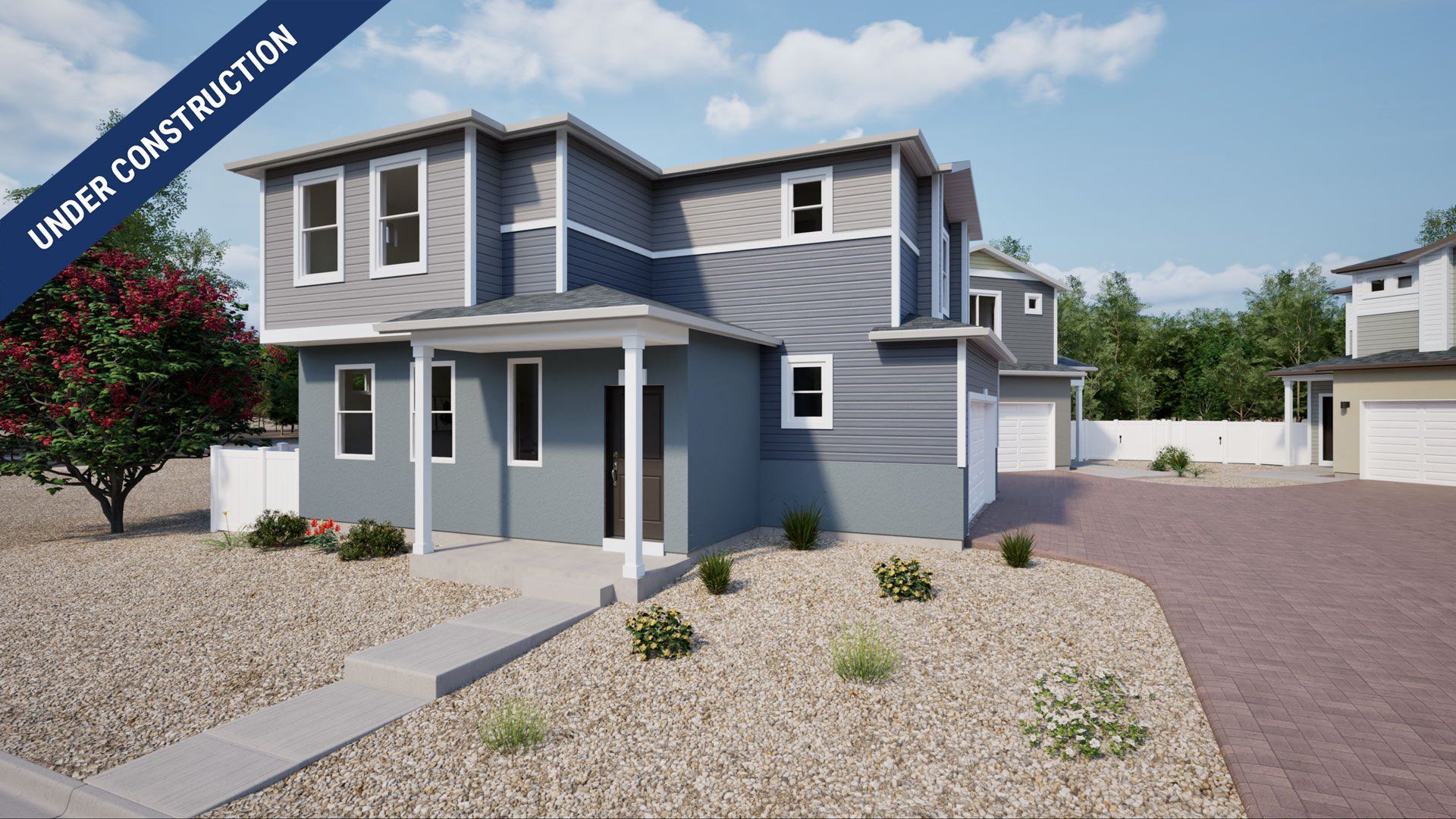 Representative exterior photo of a completed home built from the Palfrey by Oakwood Homes Co in Reunion, Commerce City, CO (Image 1). Representative exterior photo of a completed home built from the Palfrey by Oakwood Homes Co in Reunion, Commerce City, CO (Image 1).