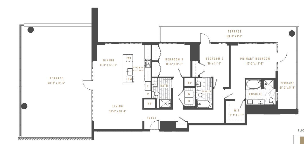 2D floor plan layout for the THE TREMONT by Amacon in Upton Residences, Denver, CO (Image 1).
