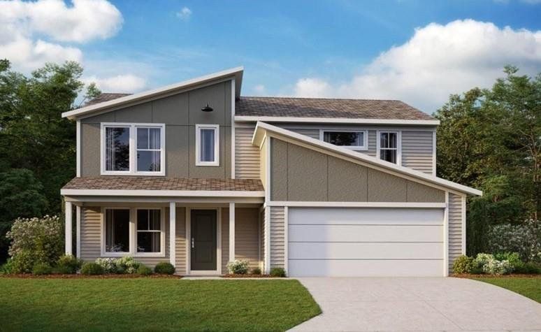 Front exterior of a new home in Crossvine Estates, Braselton, GA, highlighting curb appeal (Image 1). Front exterior of a new home in Crossvine Estates, Braselton, GA, highlighting curb appeal (Image 1).