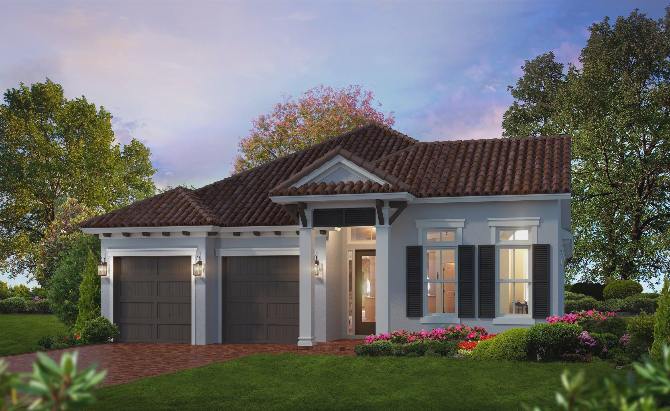 Representative exterior photo of a completed home built from the Serena II by ICI Homes in Veranda Bay, Flagler Beach, FL (Image 1). Representative exterior photo of a completed home built from the Serena II by ICI Homes in Veranda Bay, Flagler Beach, FL (Image 1).