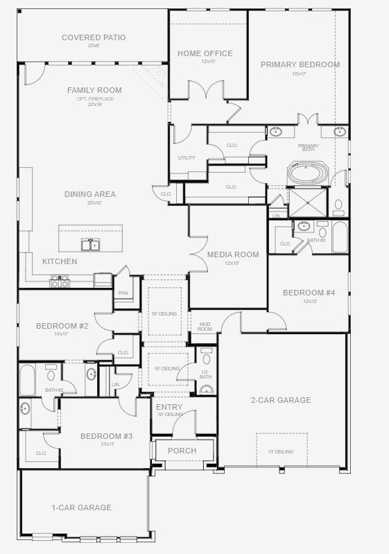 Image 1 representing the 2835E by Perry Homes in Easton Park 60', Austin, TX.