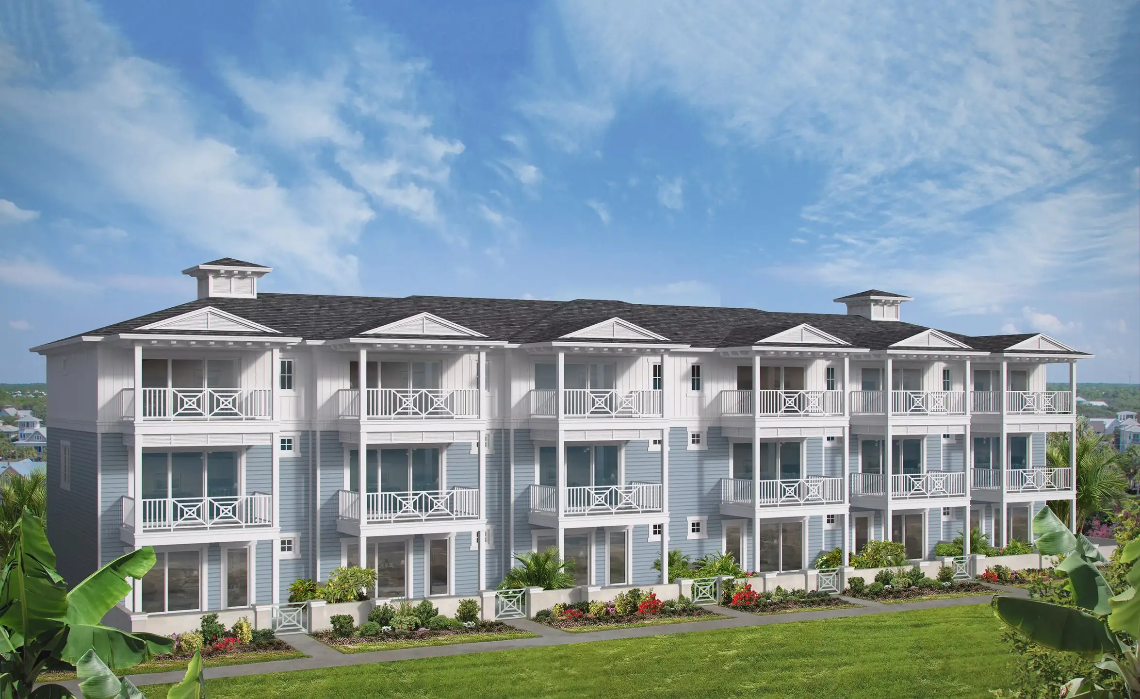 Representative exterior photo of a completed home built from the Starfish - Townhome Series by ICI Homes in Verona Oceanside, Ormond Beach, FL (Image 1).