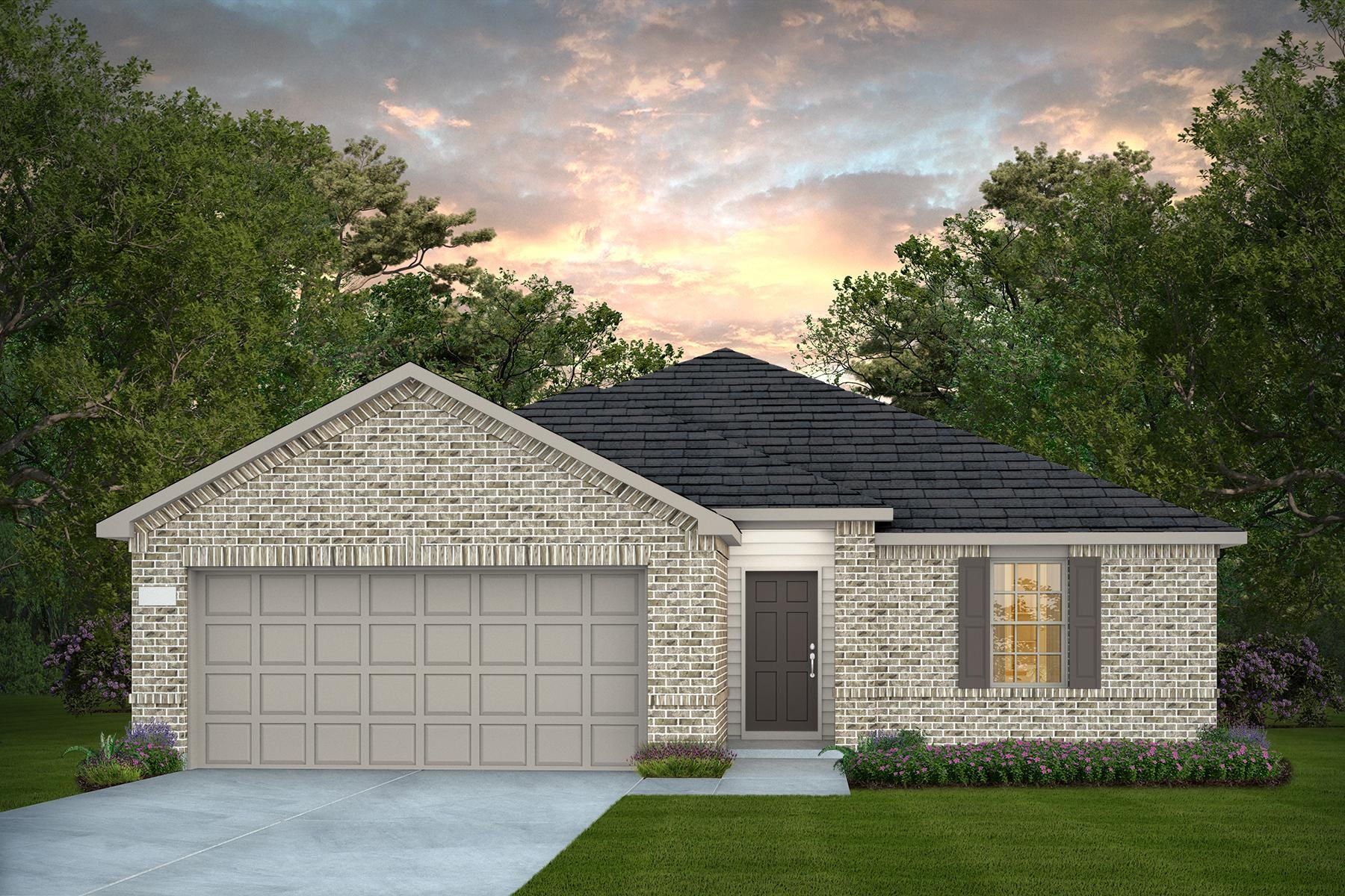 Front exterior of a new home in County View, Temple, TX, highlighting curb appeal (Image 1). Front exterior of a new home in County View, Temple, TX, highlighting curb appeal (Image 1).
