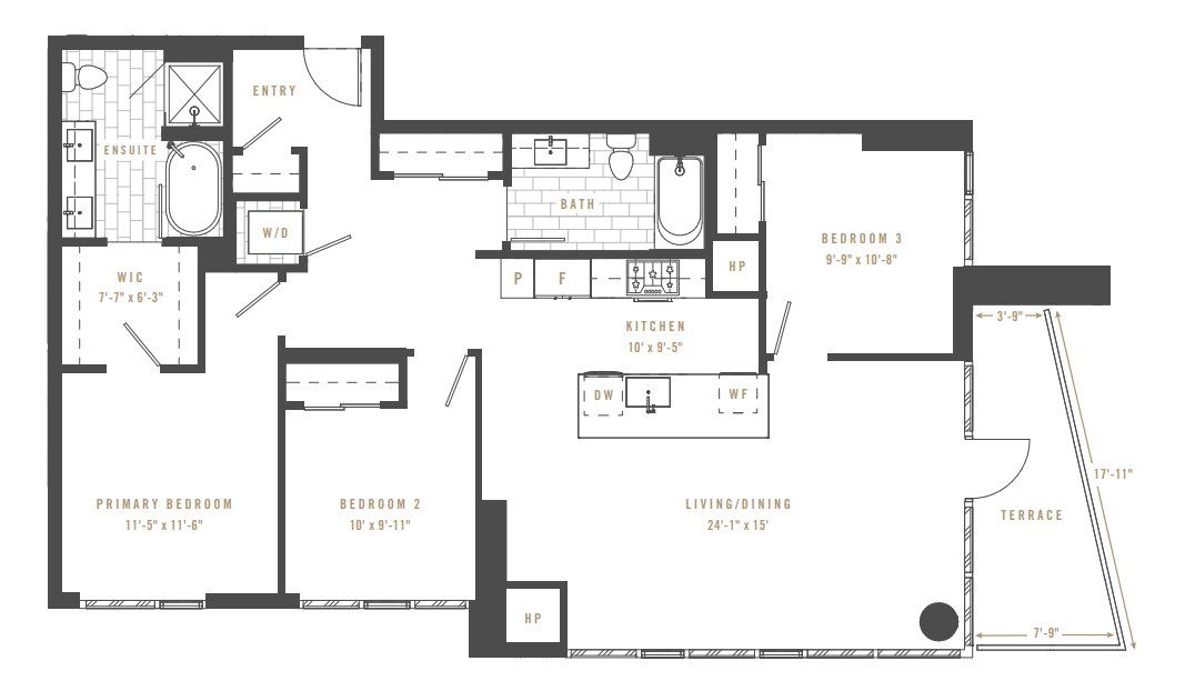 2D floor plan layout for the THE GLENARM by Amacon in Upton Residences, Denver, CO (Image 1). 2D floor plan layout for the THE GLENARM by Amacon in Upton Residences, Denver, CO (Image 1).