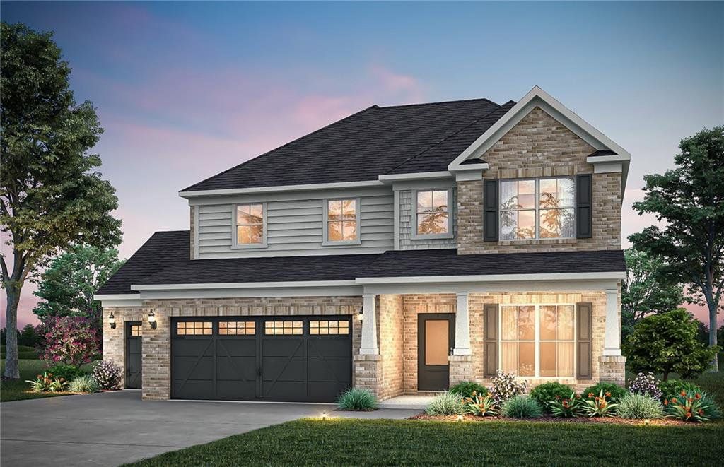 Front exterior of a new home in Oakwood, Cumming, GA, highlighting curb appeal (Image 1).