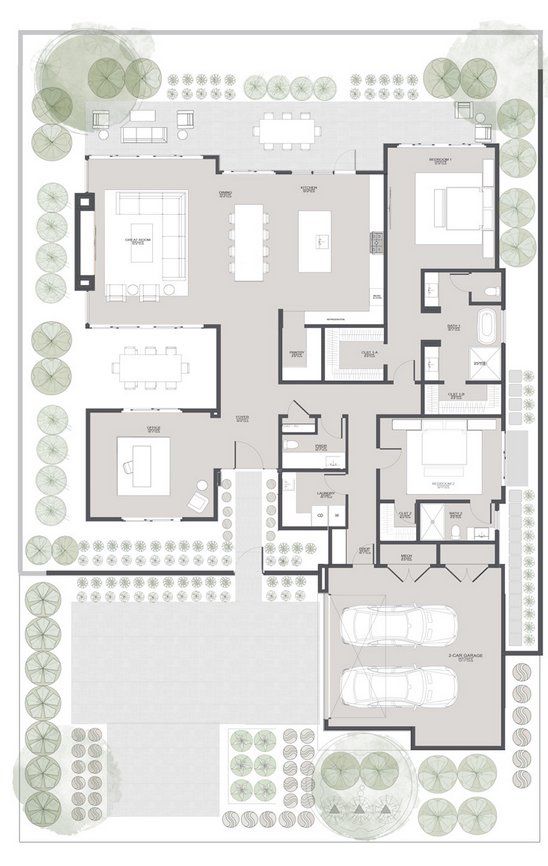 2D floor plan layout for the Stratus C by Cullum Homes in Ascent at The Phoenician®, Scottsdale, AZ (Image 1).
