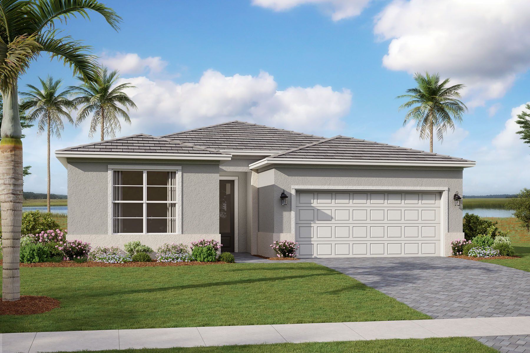 Front exterior of a new home in Tradition, Port St. Lucie, FL, highlighting curb appeal (Image 1). Front exterior of a new home in Tradition, Port St. Lucie, FL, highlighting curb appeal (Image 1).