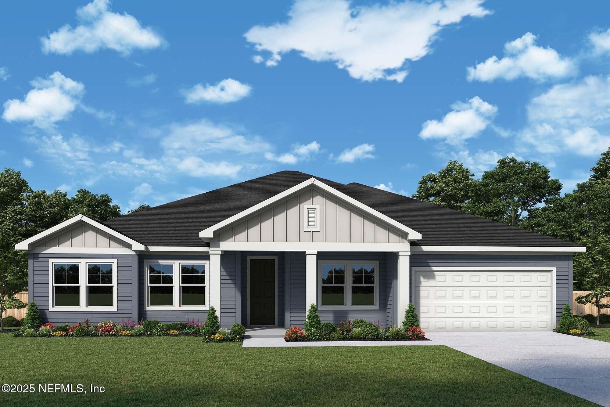 Front exterior of a new home in , Yulee, FL, highlighting curb appeal (Image 1). Front exterior of a new home in , Yulee, FL, highlighting curb appeal (Image 1).