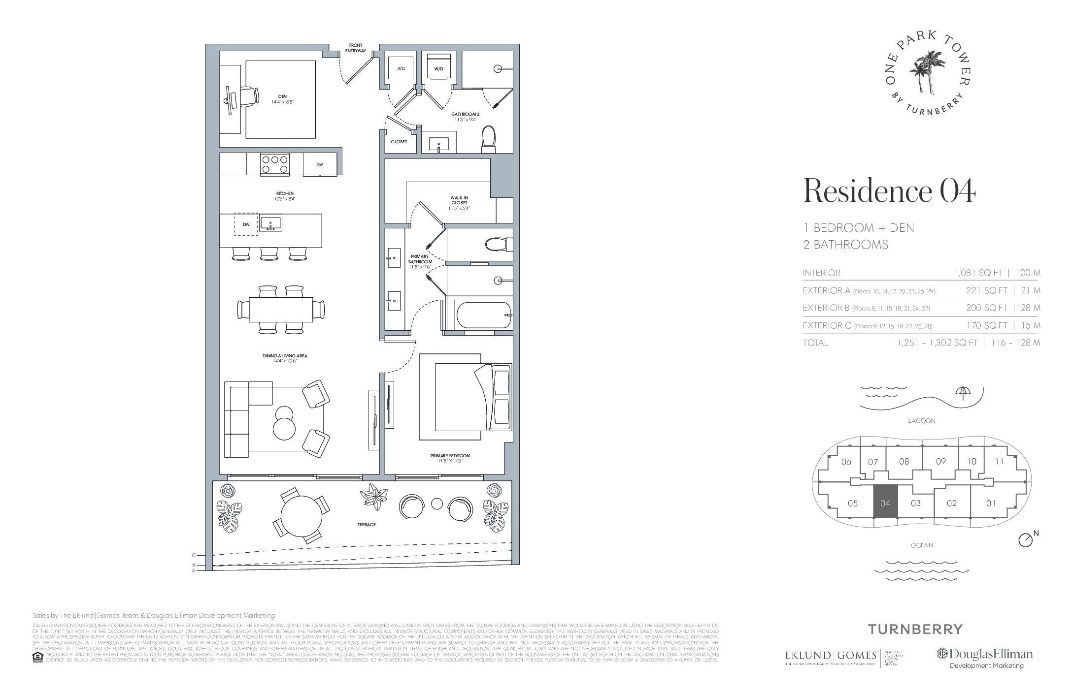Image 1 representing the Residence 04 by Turnberry Associates in One Park Tower, Miami, FL.