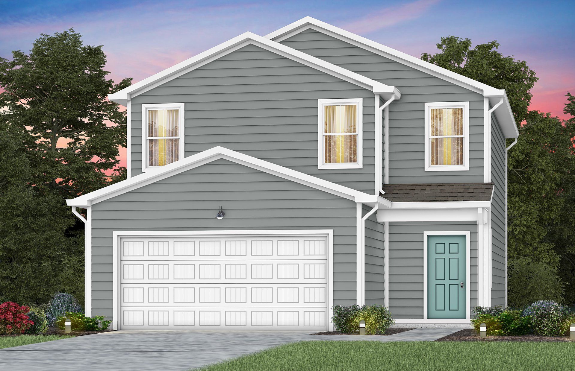 Front exterior of a new home in Highlands of Carter's Station, Columbia, TN, highlighting curb appeal (Image 1). Front exterior of a new home in Highlands of Carter's Station, Columbia, TN, highlighting curb appeal (Image 1).