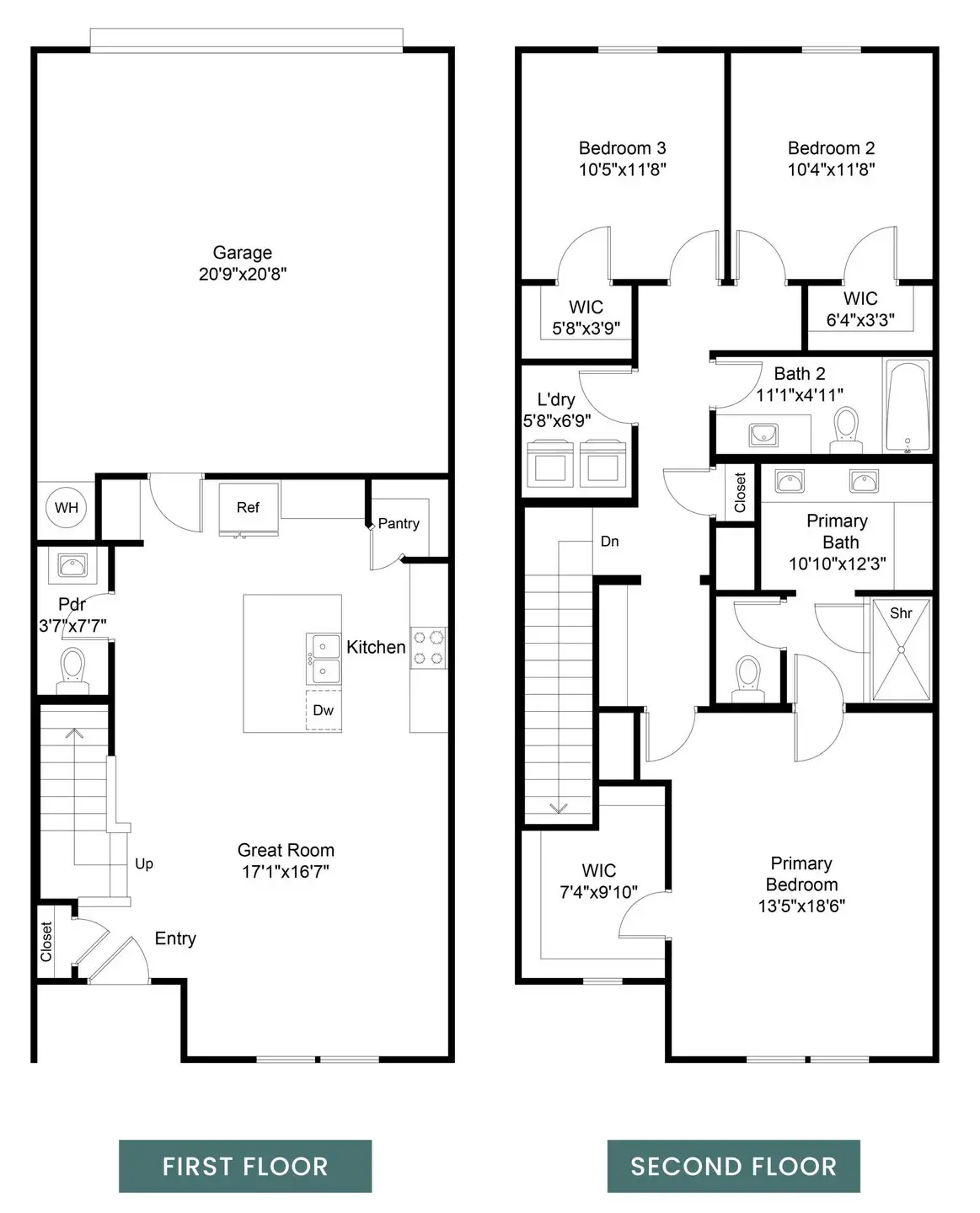 2D floor plan layout for the Haven by Westfield Homes in Park Hollow, Richardson, TX (Image 1).