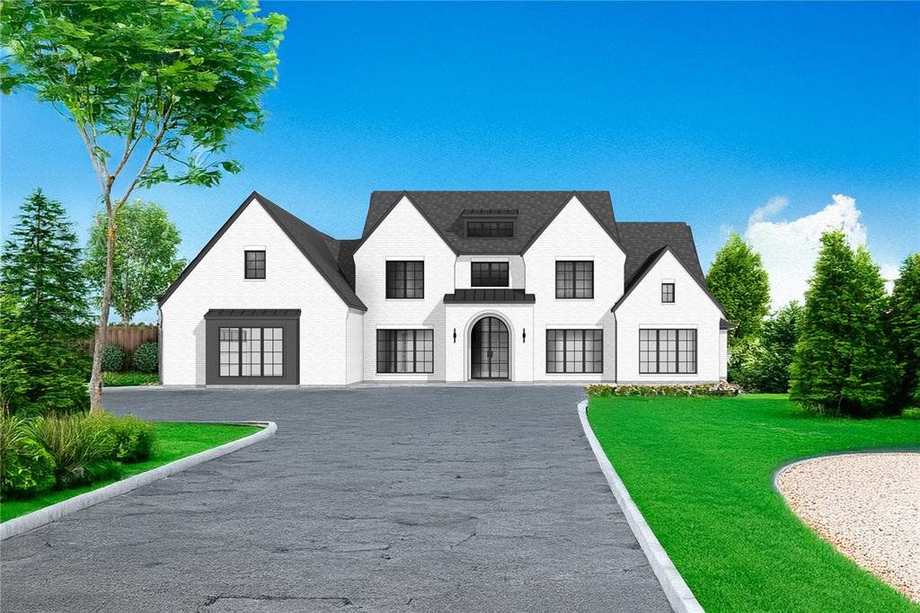 View of front of property featuring a front yard and french doors View of front of property featuring a front yard and french doors