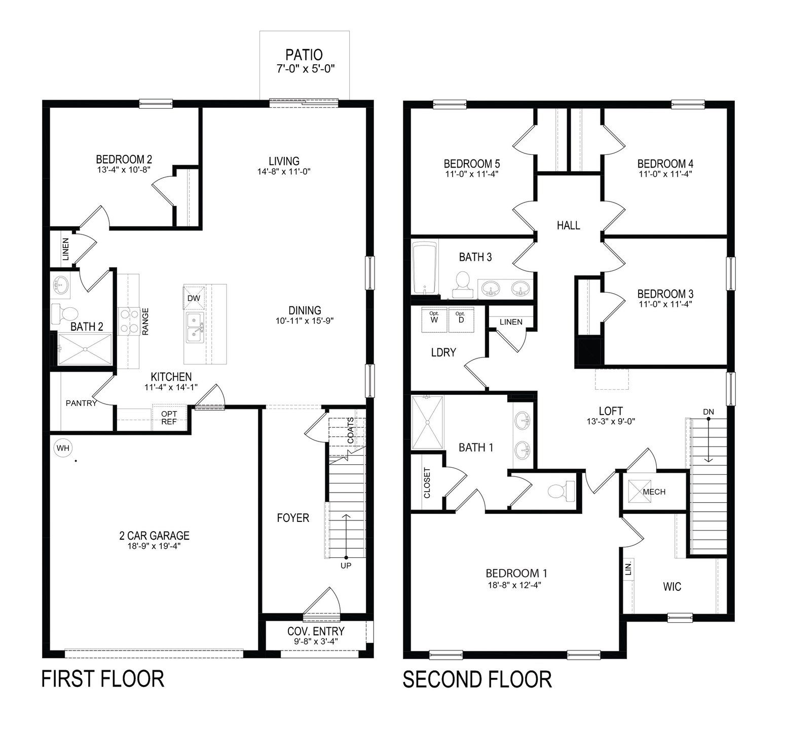 2D floor plan layout of this home in Crosswinds, Haines City, FL (Image 1).