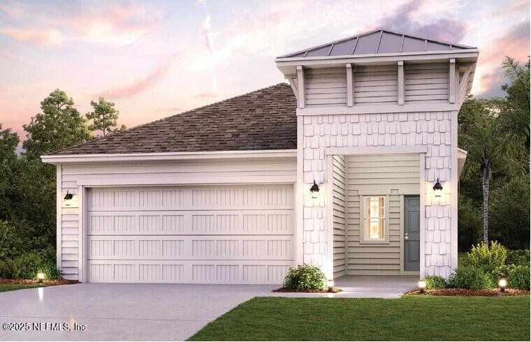 Front exterior of a new home in The Preserve at Concourse Crossing, Fernandina Beach, FL, highlighting curb appeal (Image 1).