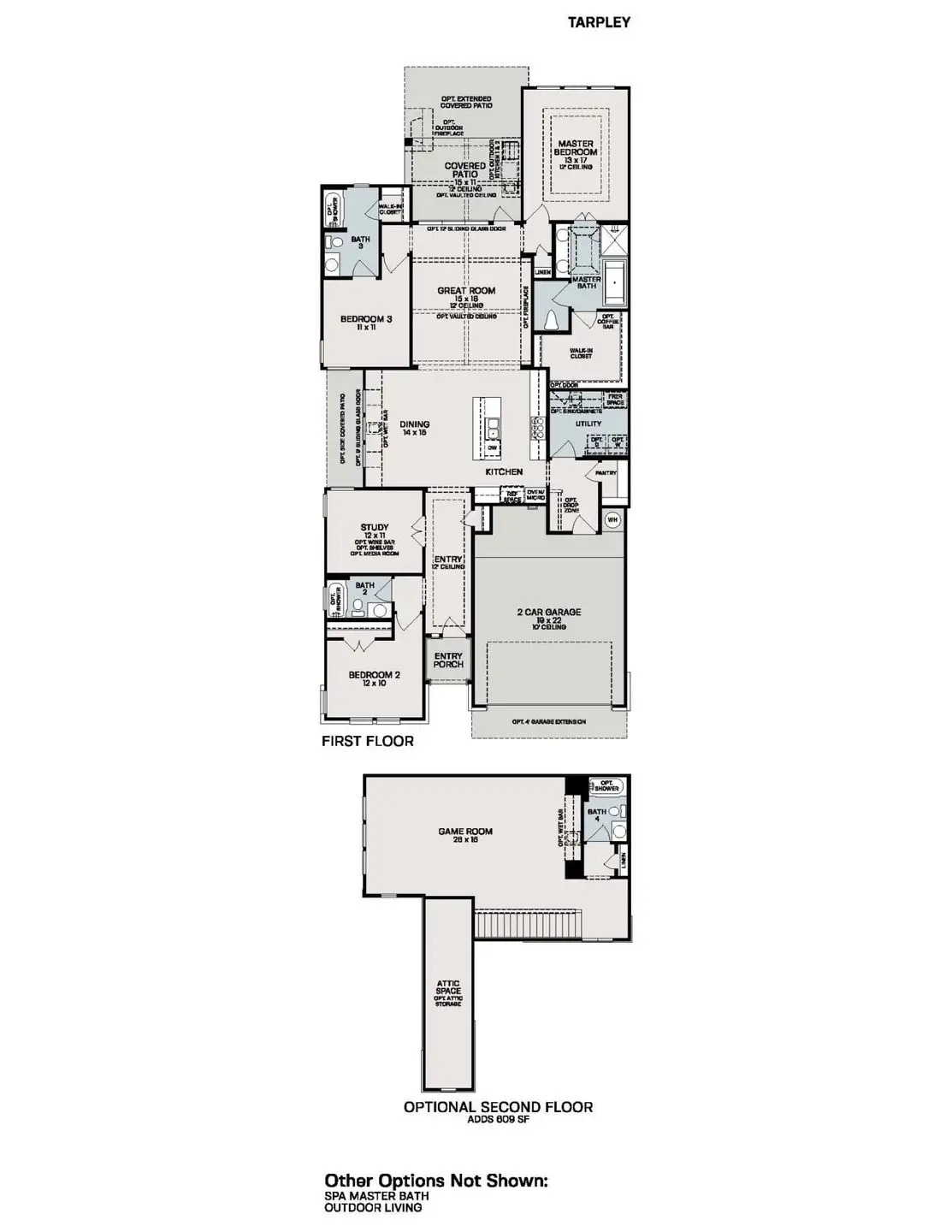 Tarpley floor plan with 3 bedrooms in Davis Ranch, San Antonio by Sitterle Homes Tarpley floor plan with 3 bedrooms in Davis Ranch, San Antonio by Sitterle Homes