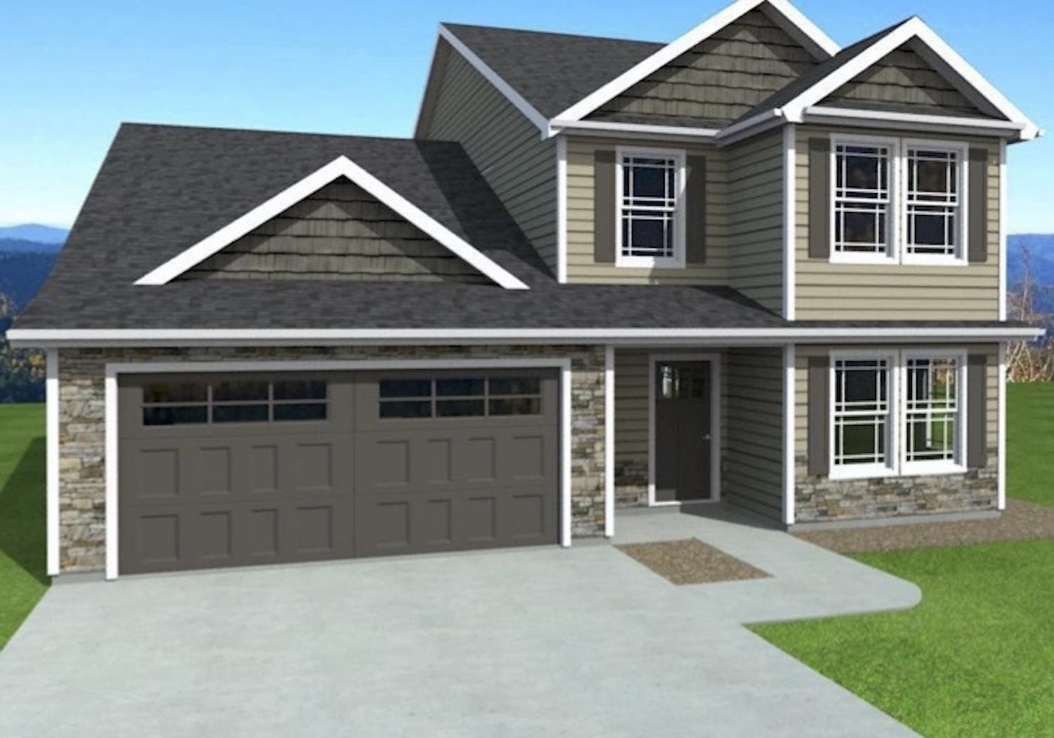 Architectural rendering of home exteriors planned for Zanes Creek in Inman, SC (Image 1).