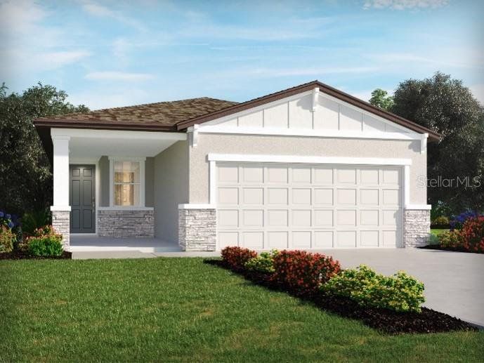 Front exterior of a new home in Villamar - Classic Series, Winter Haven, FL, highlighting curb appeal (Image 1). Front exterior of a new home in Villamar - Classic Series, Winter Haven, FL, highlighting curb appeal (Image 1).
