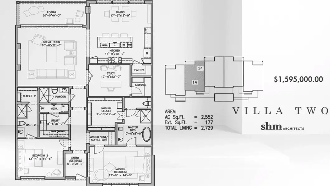 2D floor plan layout for the Villa 2 - 14 by Savannah Developers in The Residences, Irving, TX (Image 1). 2D floor plan layout for the Villa 2 - 14 by Savannah Developers in The Residences, Irving, TX (Image 1).
