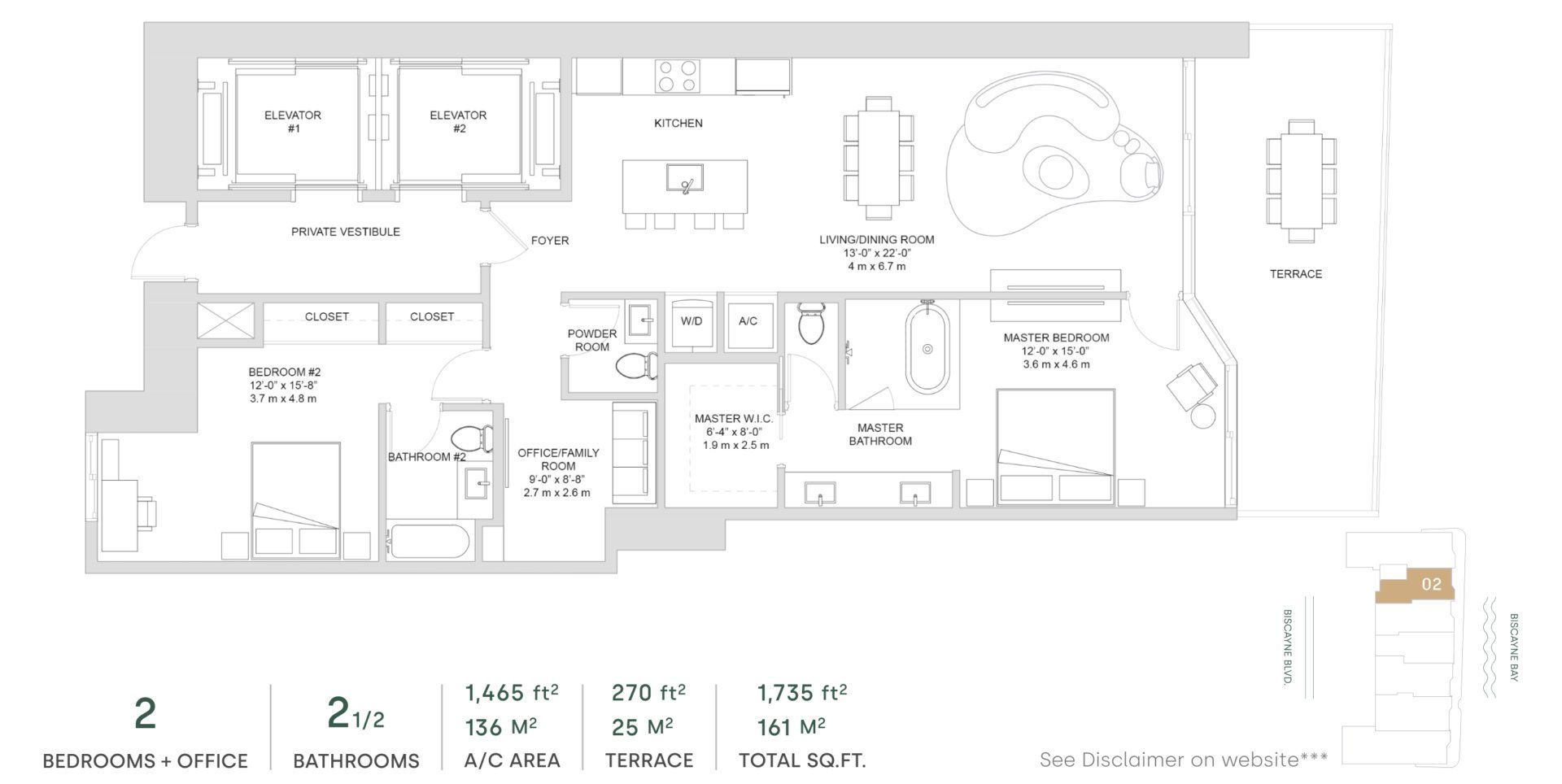 2D floor plan layout for the Line 02 - North Tower (Level 03 to 26) by The Melo Group in Aria Reserve, Miami, FL (Image 1). 2D floor plan layout for the Line 02 - North Tower (Level 03 to 26) by The Melo Group in Aria Reserve, Miami, FL (Image 1).