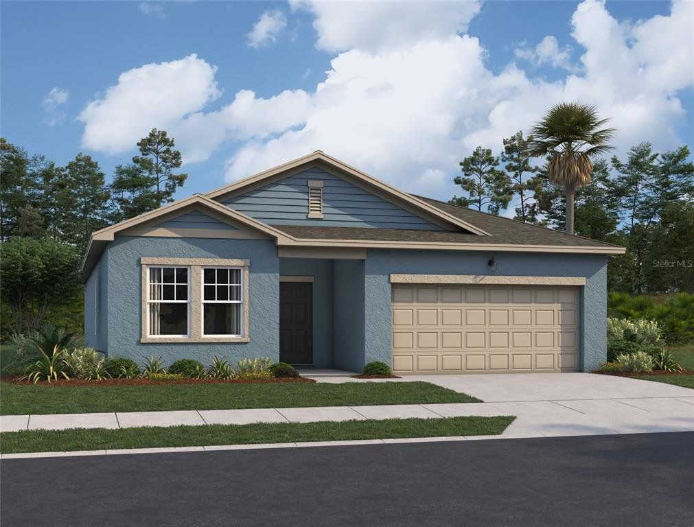 Front exterior of a new home in Oakfield Lakes, Parrish, FL, highlighting curb appeal (Image 1). Front exterior of a new home in Oakfield Lakes, Parrish, FL, highlighting curb appeal (Image 1).