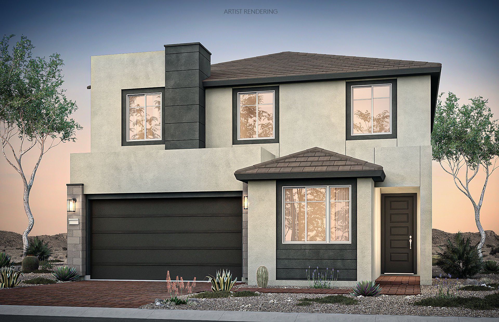 Front exterior of a new home in Upper Canyon, Phoenix, AZ, highlighting curb appeal (Image 1). Front exterior of a new home in Upper Canyon, Phoenix, AZ, highlighting curb appeal (Image 1).