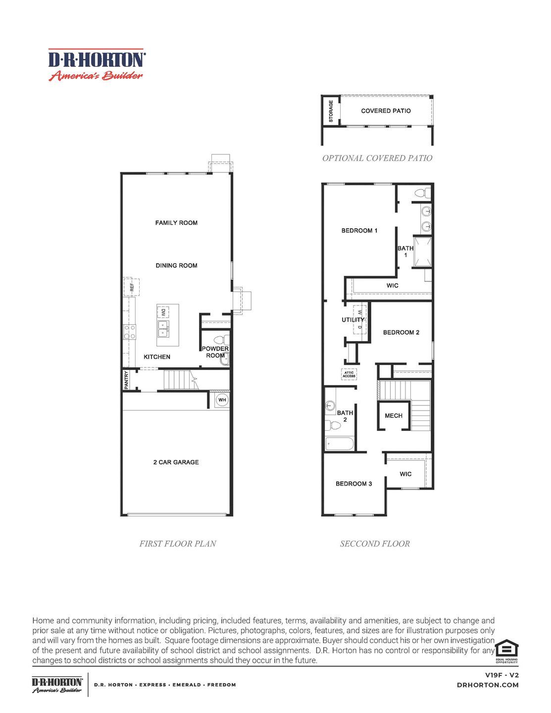 2D floor plan layout for the V19F by D.R. Horton in Cay Landing, Houston, TX (Image 1). 2D floor plan layout for the V19F by D.R. Horton in Cay Landing, Houston, TX (Image 1).