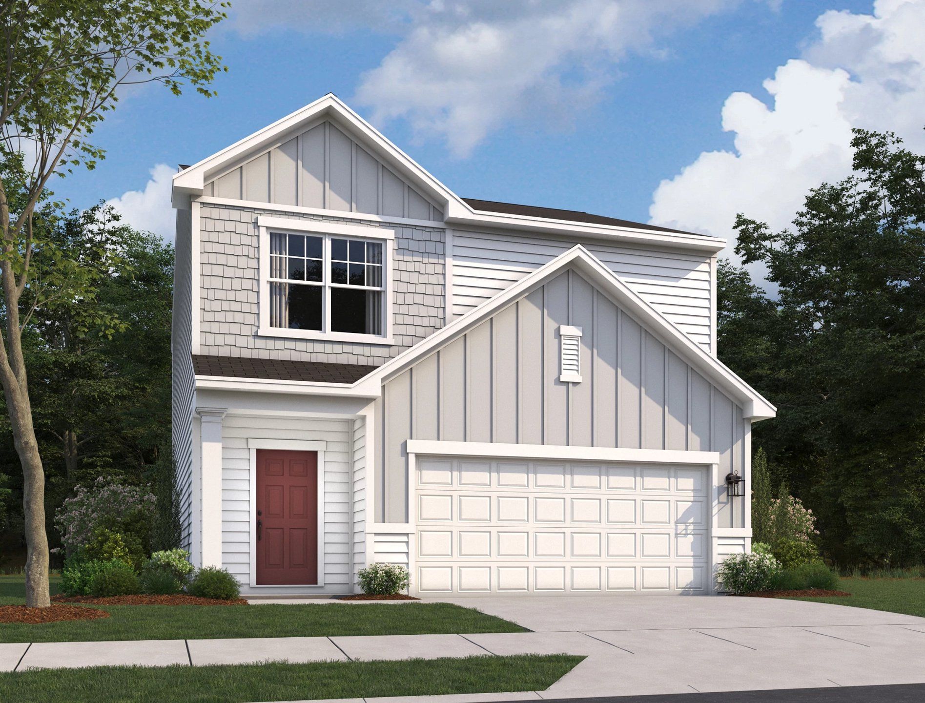 Front exterior of a new home in Cardinal Woods, Nashville, NC, highlighting curb appeal (Image 1). Front exterior of a new home in Cardinal Woods, Nashville, NC, highlighting curb appeal (Image 1).