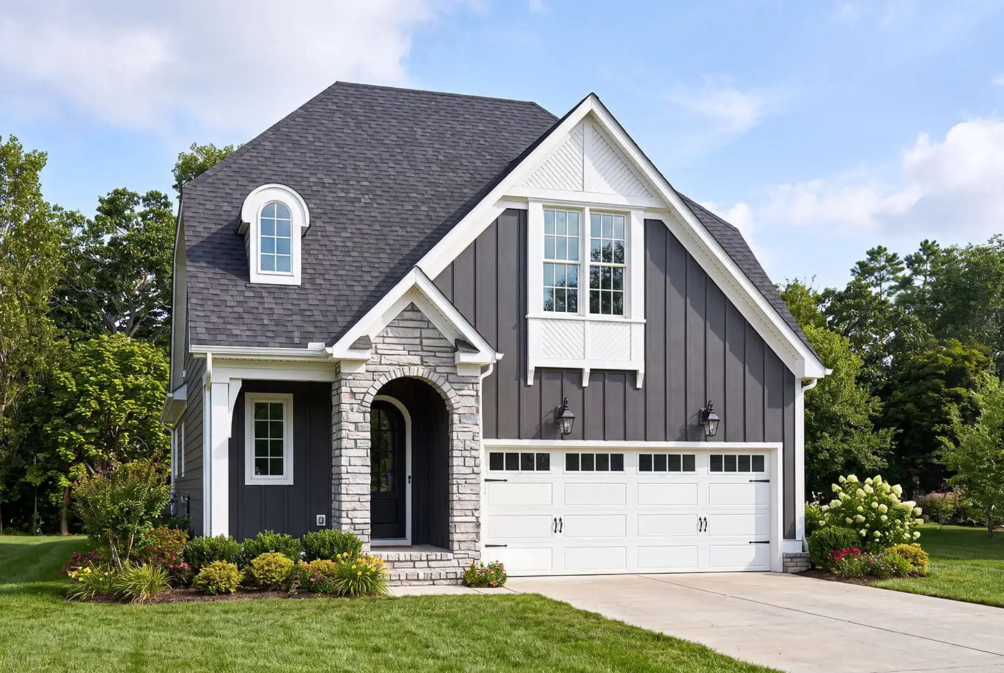Representative exterior photo of a completed home built from the Leighton English Cottage by Homes by Dickerson in Ponder, Wendell, NC (Image 1). Representative exterior photo of a completed home built from the Leighton English Cottage by Homes by Dickerson in Ponder, Wendell, NC (Image 1).