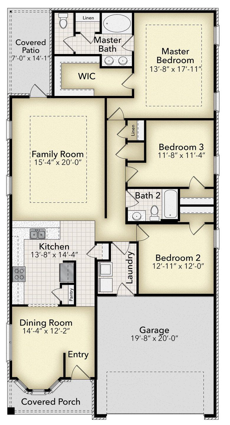 2D floor plan layout of this home in Emerald Heights, Pensacola, FL (Image 1). 2D floor plan layout of this home in Emerald Heights, Pensacola, FL (Image 1).