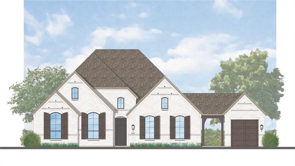 Exterior rendering of this home design in Canyon Creek Estates, Sherman, TX (Image 1).