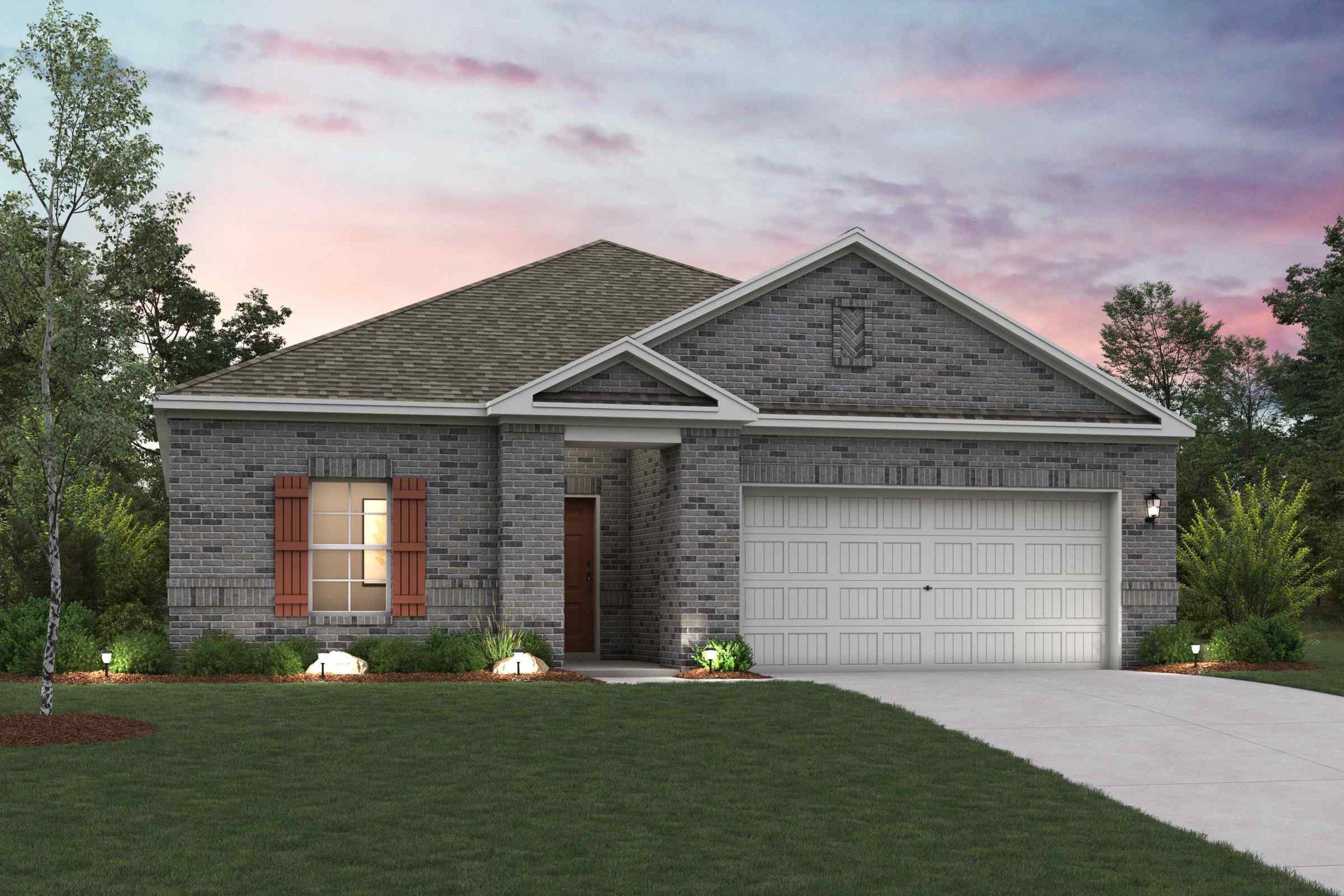 Representative exterior photo of a completed home built from the Sutherland by Century Communities in Sperling Farms, Ferris, TX (Image 1). Representative exterior photo of a completed home built from the Sutherland by Century Communities in Sperling Farms, Ferris, TX (Image 1).