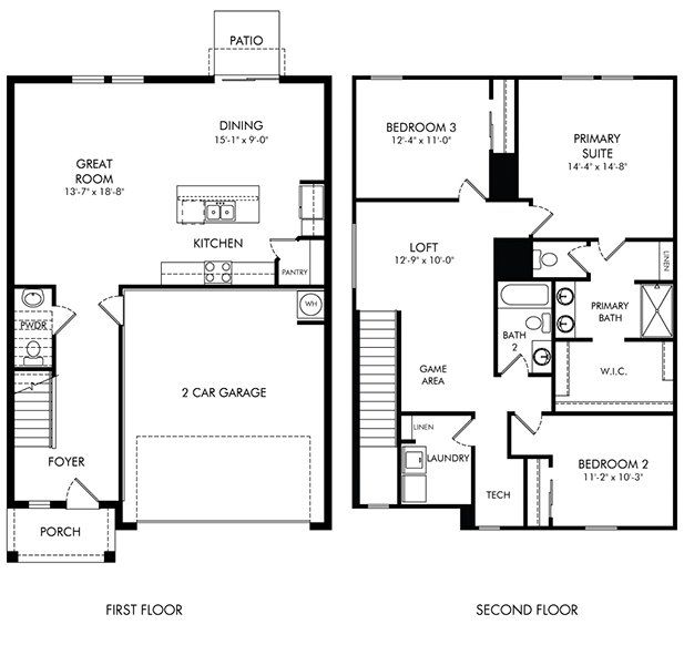 2D floor plan layout of this home in Two Rivers - Premier Series, Zephyrhills, FL (Image 1).