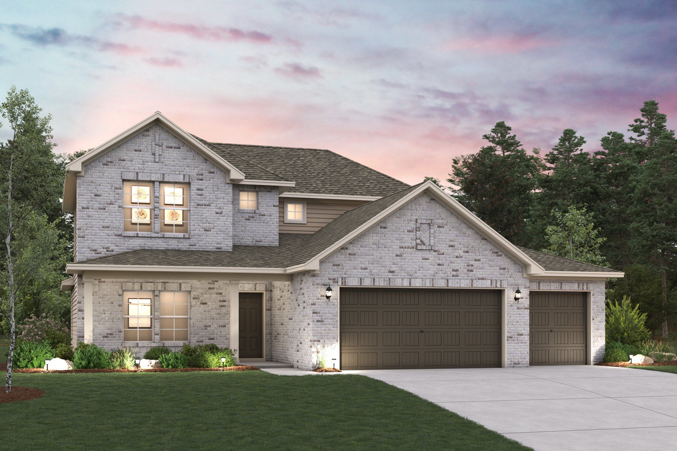 Front exterior of a new home in Anna Town Square, Anna, TX, highlighting curb appeal (Image 1). Front exterior of a new home in Anna Town Square, Anna, TX, highlighting curb appeal (Image 1).