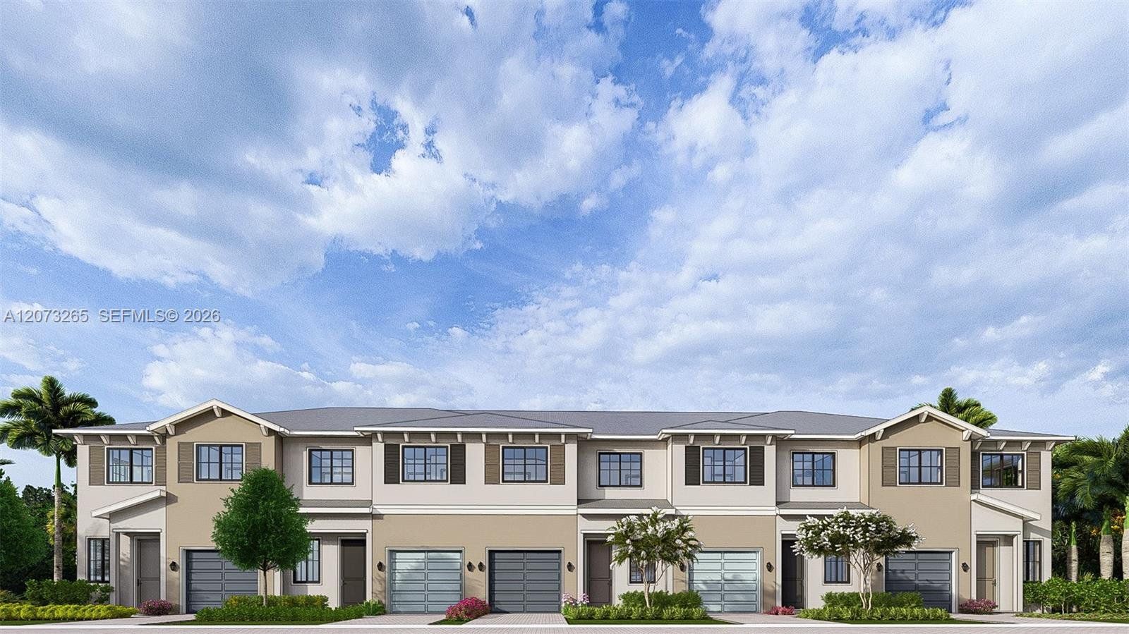 Front exterior of a new home in , Homestead, FL, highlighting curb appeal (Image 1). Front exterior of a new home in , Homestead, FL, highlighting curb appeal (Image 1).