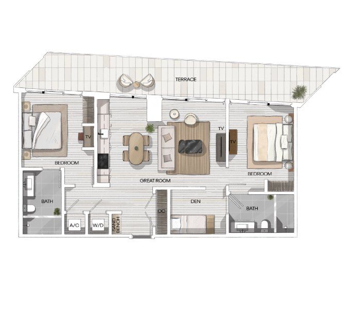 2D floor plan layout for the Penthouse 05 by Newgard Development Group in Lofty Brickell, Miami, FL (Image 1).