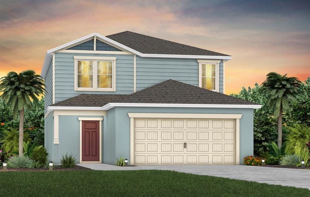 Front exterior of a new home in Hartford Terrace, Davenport, FL, highlighting curb appeal (Image 1). Front exterior of a new home in Hartford Terrace, Davenport, FL, highlighting curb appeal (Image 1).