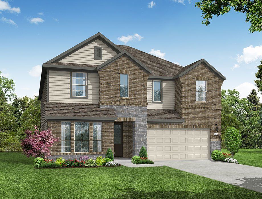 Representative exterior photo of a completed home built from the The Wimberley by McKinley Homes in Grand Magnolia, Magnolia, TX (Image 1). Representative exterior photo of a completed home built from the The Wimberley by McKinley Homes in Grand Magnolia, Magnolia, TX (Image 1).