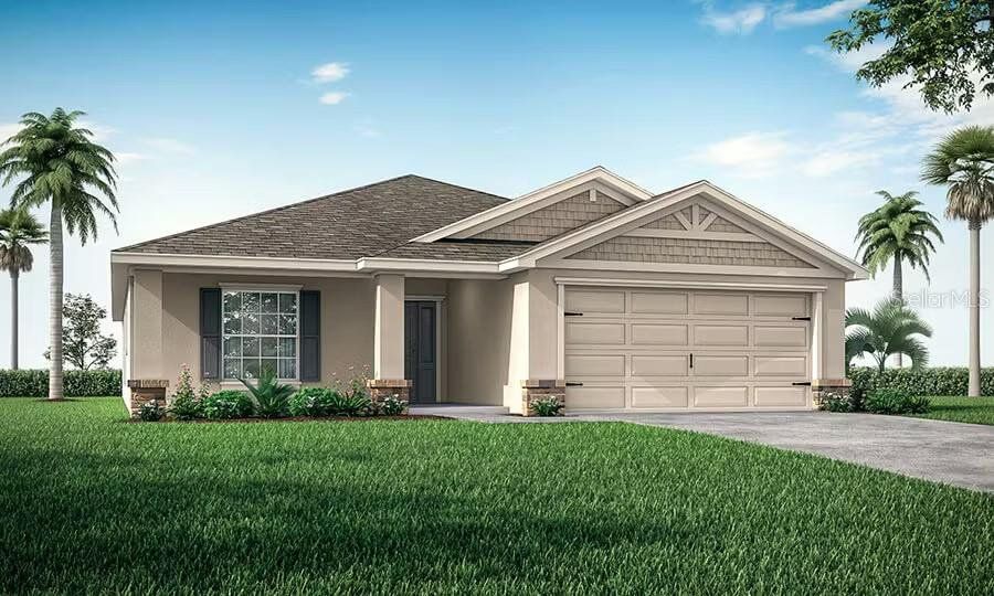 Front exterior of a new home in The Crossings - Single-Family Homes, St. Cloud, FL, highlighting curb appeal (Image 1). Front exterior of a new home in The Crossings - Single-Family Homes, St. Cloud, FL, highlighting curb appeal (Image 1).