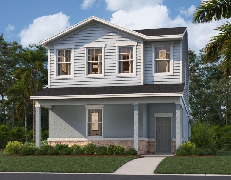 Front exterior of a new home in Brack Ranch, St. Cloud, FL, highlighting curb appeal (Image 1). Front exterior of a new home in Brack Ranch, St. Cloud, FL, highlighting curb appeal (Image 1).