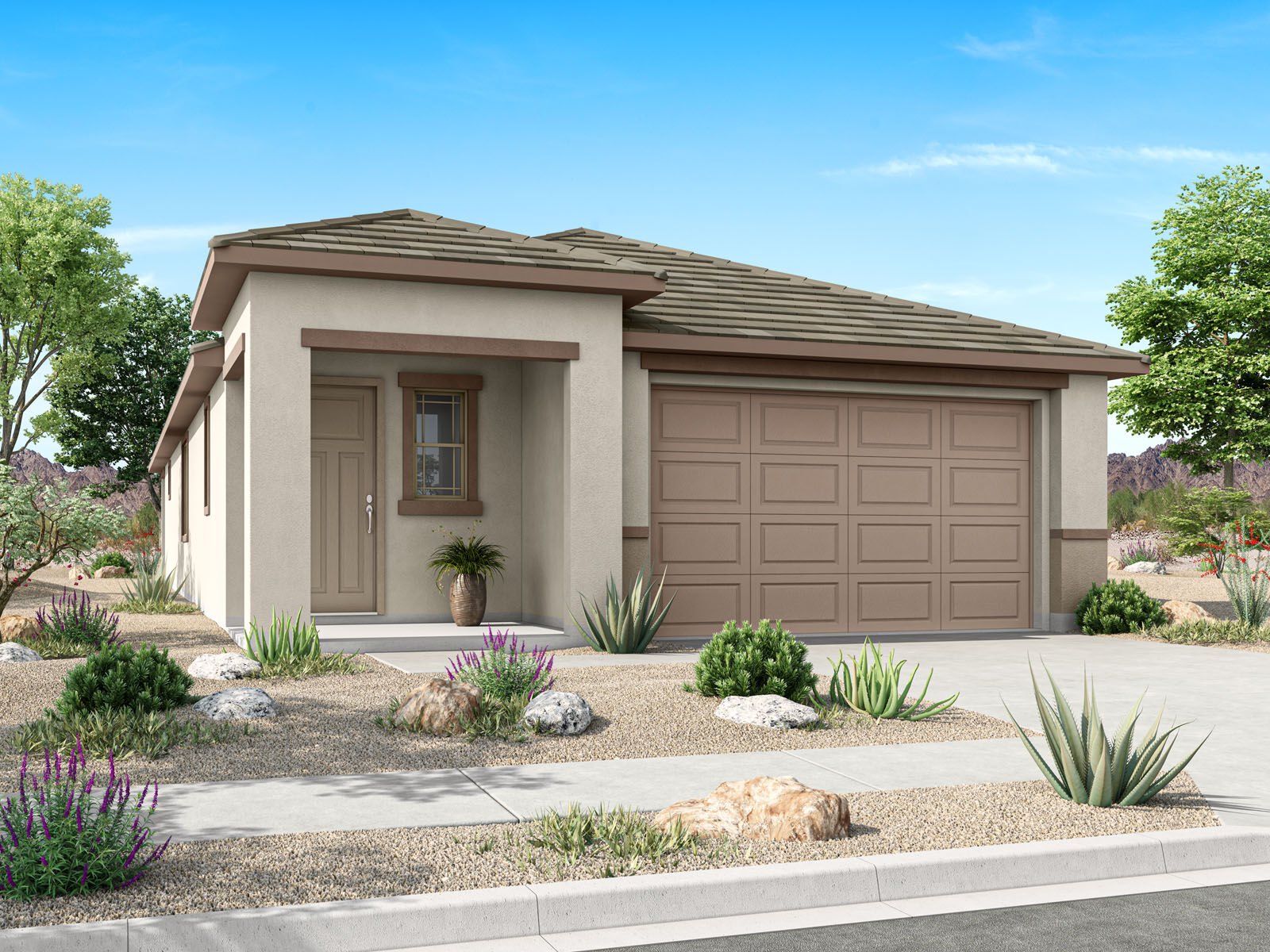 Front exterior of a new home in Baker Farms, Phoenix, AZ, highlighting curb appeal (Image 1). Front exterior of a new home in Baker Farms, Phoenix, AZ, highlighting curb appeal (Image 1).