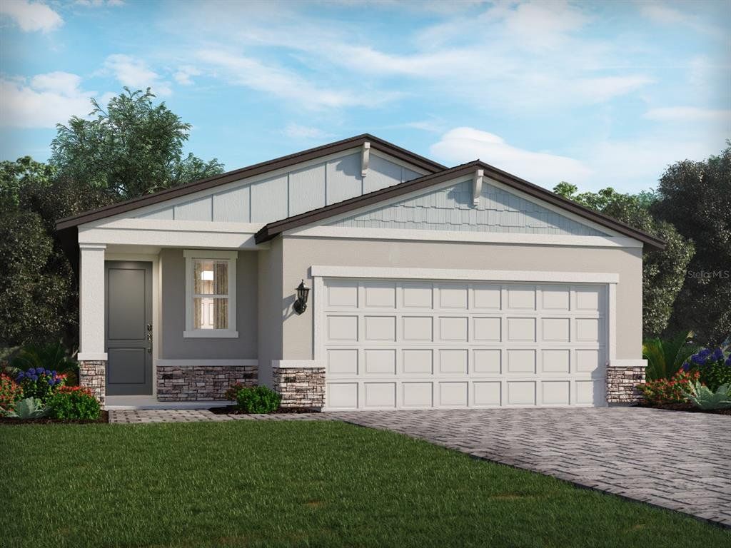 Front exterior of a new home in The Reserve at Hammock Oaks - Classic Series, Lady Lake, FL, highlighting curb appeal (Image 1). Front exterior of a new home in The Reserve at Hammock Oaks - Classic Series, Lady Lake, FL, highlighting curb appeal (Image 1).