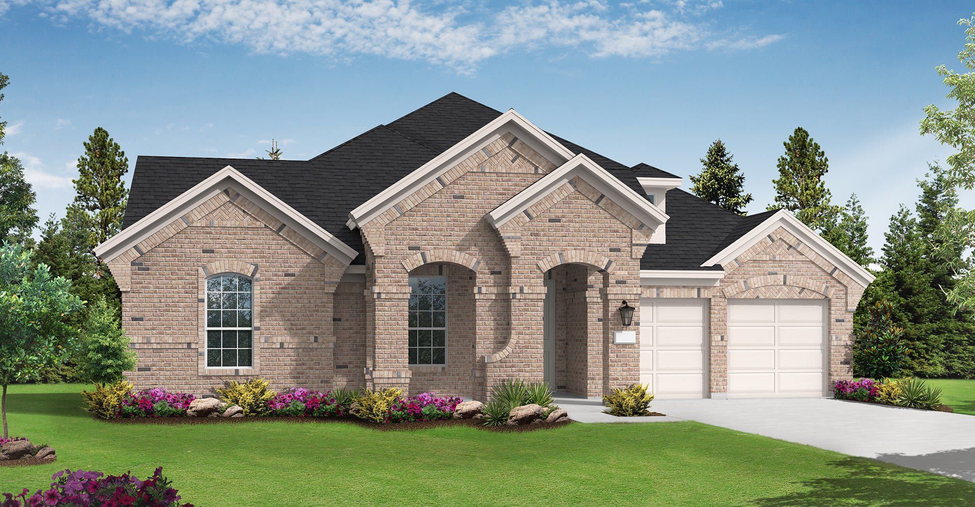 Front exterior of a new home in South Pointe, Mansfield, TX, highlighting curb appeal (Image 1). Front exterior of a new home in South Pointe, Mansfield, TX, highlighting curb appeal (Image 1).