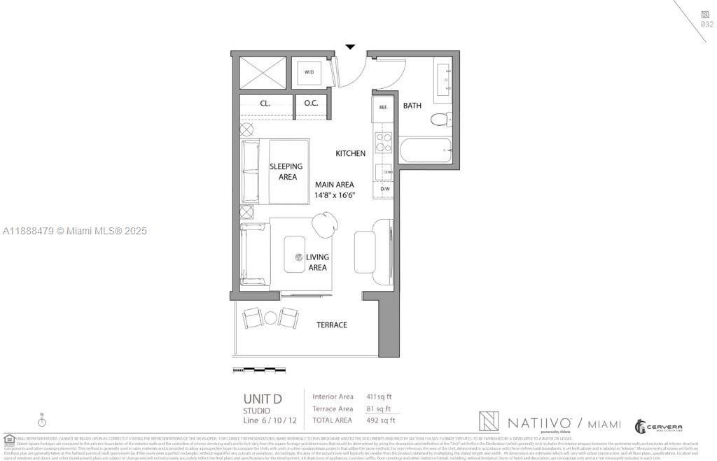 2D floor plan layout of this home in , Miami, FL (Image 1).