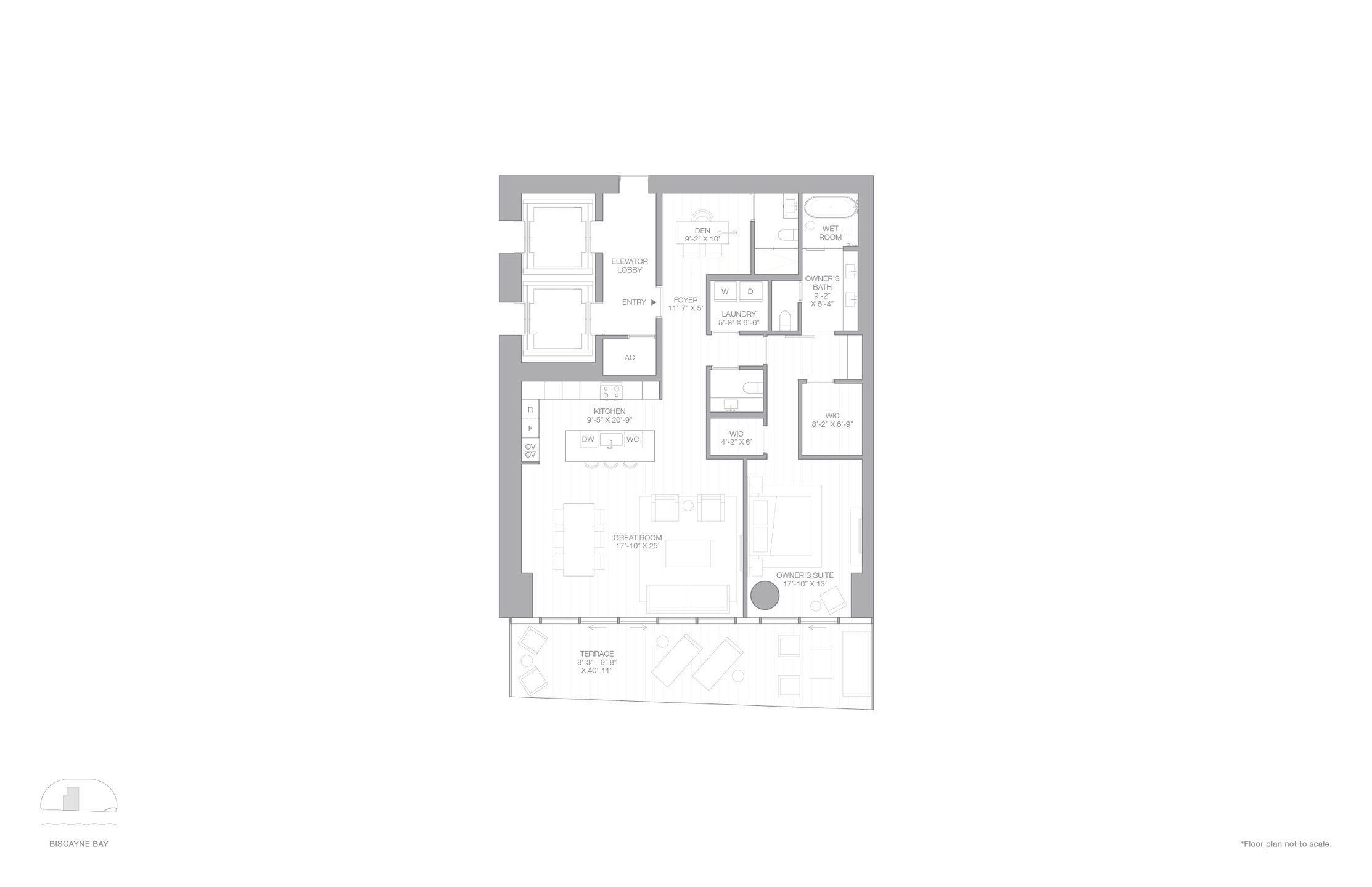 2D floor plan layout for the B1 EAST-SOUTH by Two Roads Development in EDITION Residences, Miami, FL (Image 1).
