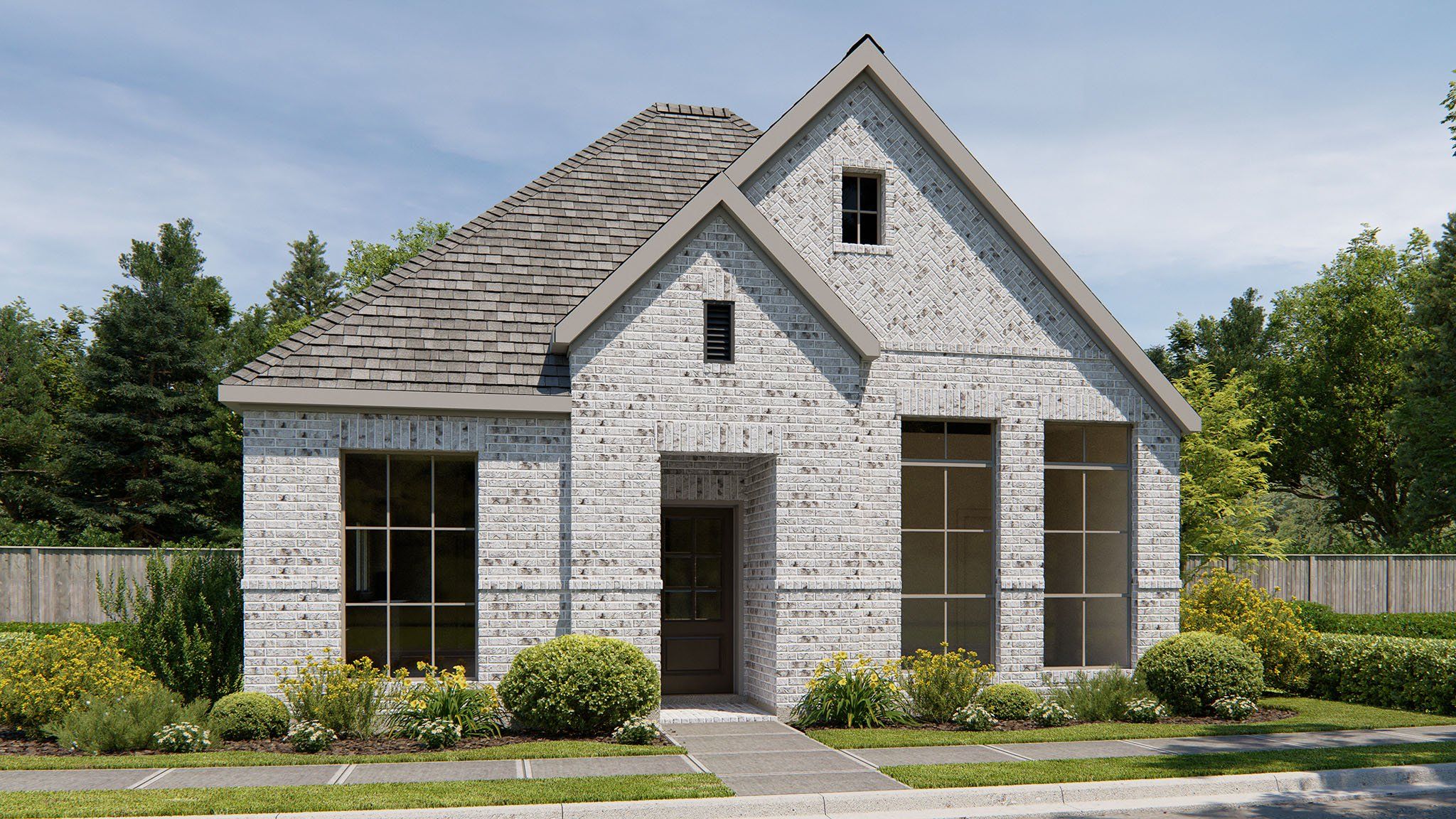 Front exterior of a new home in Avondale 40', Fate, TX, highlighting curb appeal (Image 1). Front exterior of a new home in Avondale 40', Fate, TX, highlighting curb appeal (Image 1).