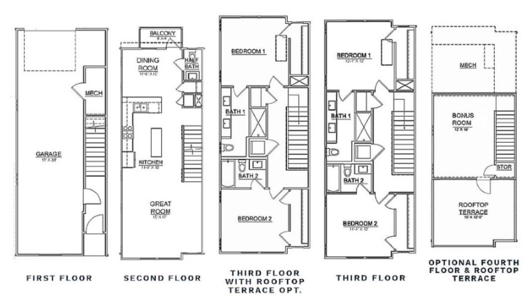 Image 1 representing the Freeland by Hopper Communities in LOSO Terraces, Charlotte, NC.