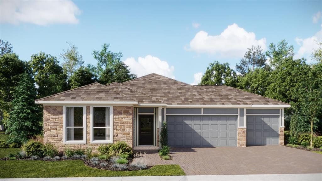Front exterior of a new home in , Clermont, FL, highlighting curb appeal (Image 1). Front exterior of a new home in , Clermont, FL, highlighting curb appeal (Image 1).