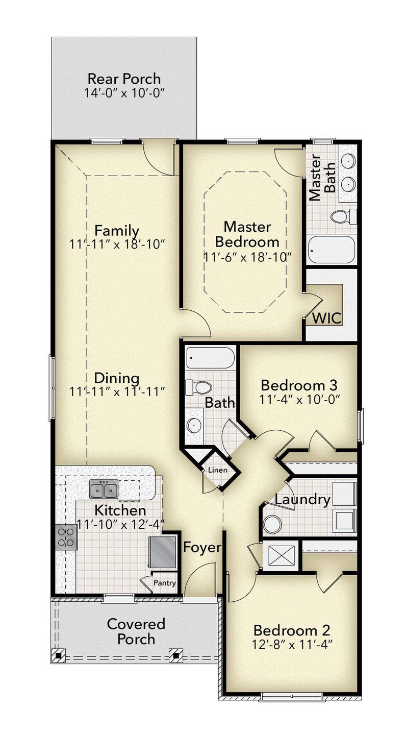 2D floor plan layout of this home in Turtle Creek, Cantonment, FL (Image 1). 2D floor plan layout of this home in Turtle Creek, Cantonment, FL (Image 1).